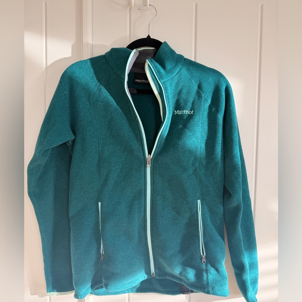 Marmot Teal Green Zippered Fleece Layer
